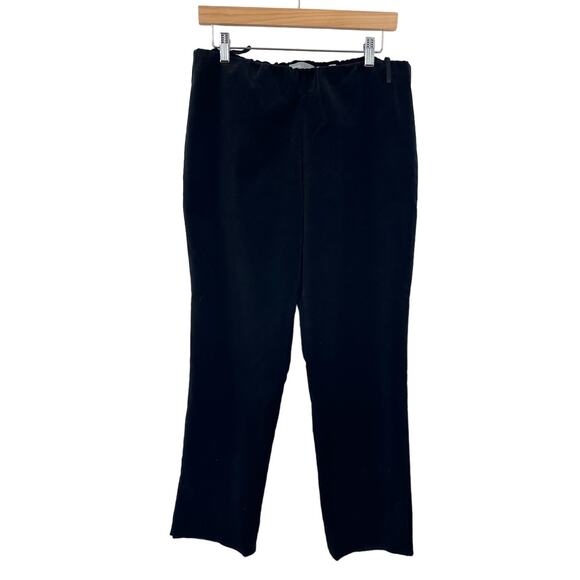 Vince Size L Velvet Pants Black Pull on Split Hem Ankle High Rise Crop - Picture 1 of 12
